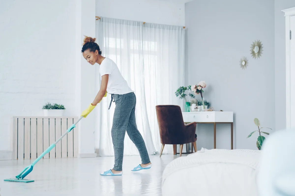 Home being cleaned during a seasonal reset
